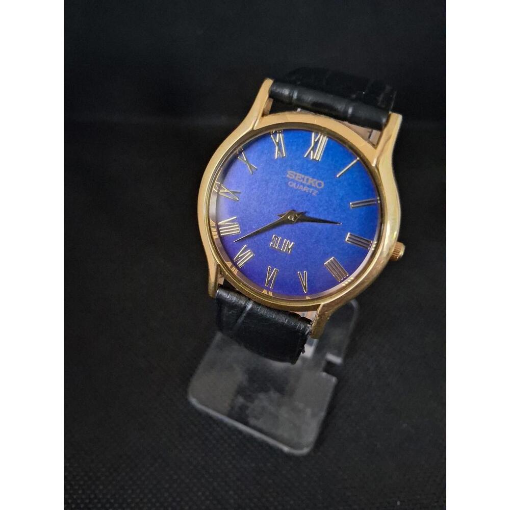 Seiko Super Slim Men's Vintage Leather Wrist Watch‎ RARE